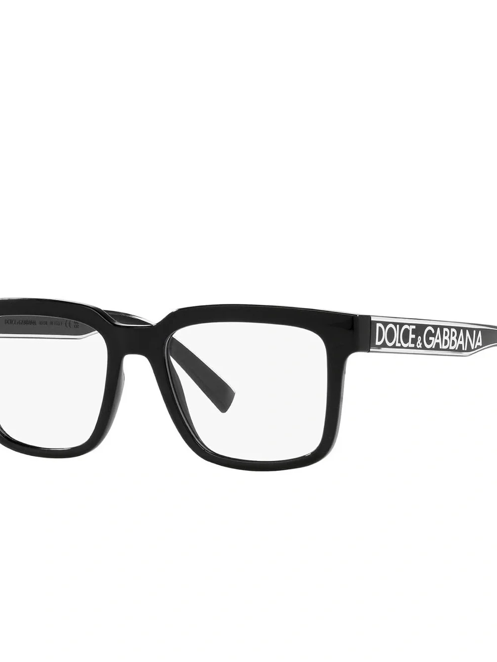 Dolce & Gabbana Black Logo-Temple Rectangular Eyewear